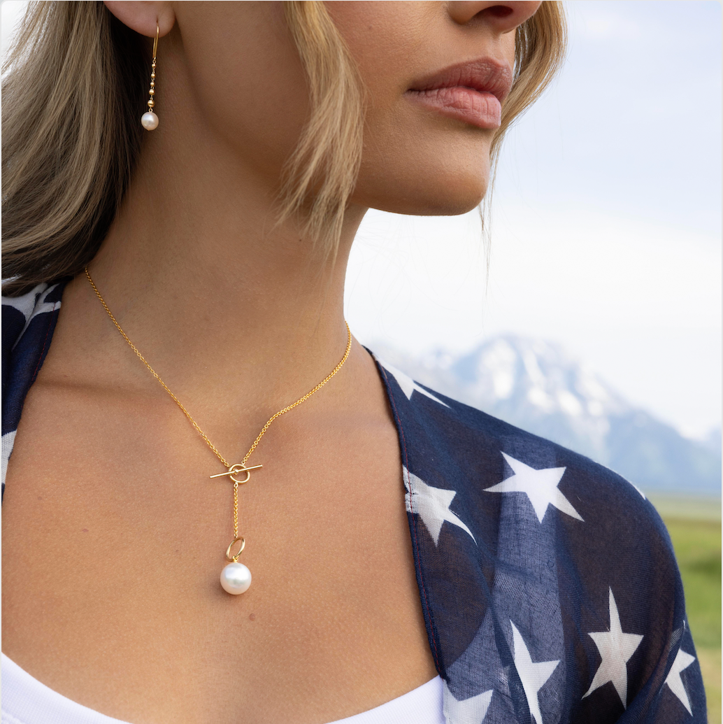 Petite Akoya Tapered Dangle Earrings