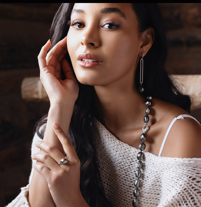 Pearl & Diamond Line Earrings