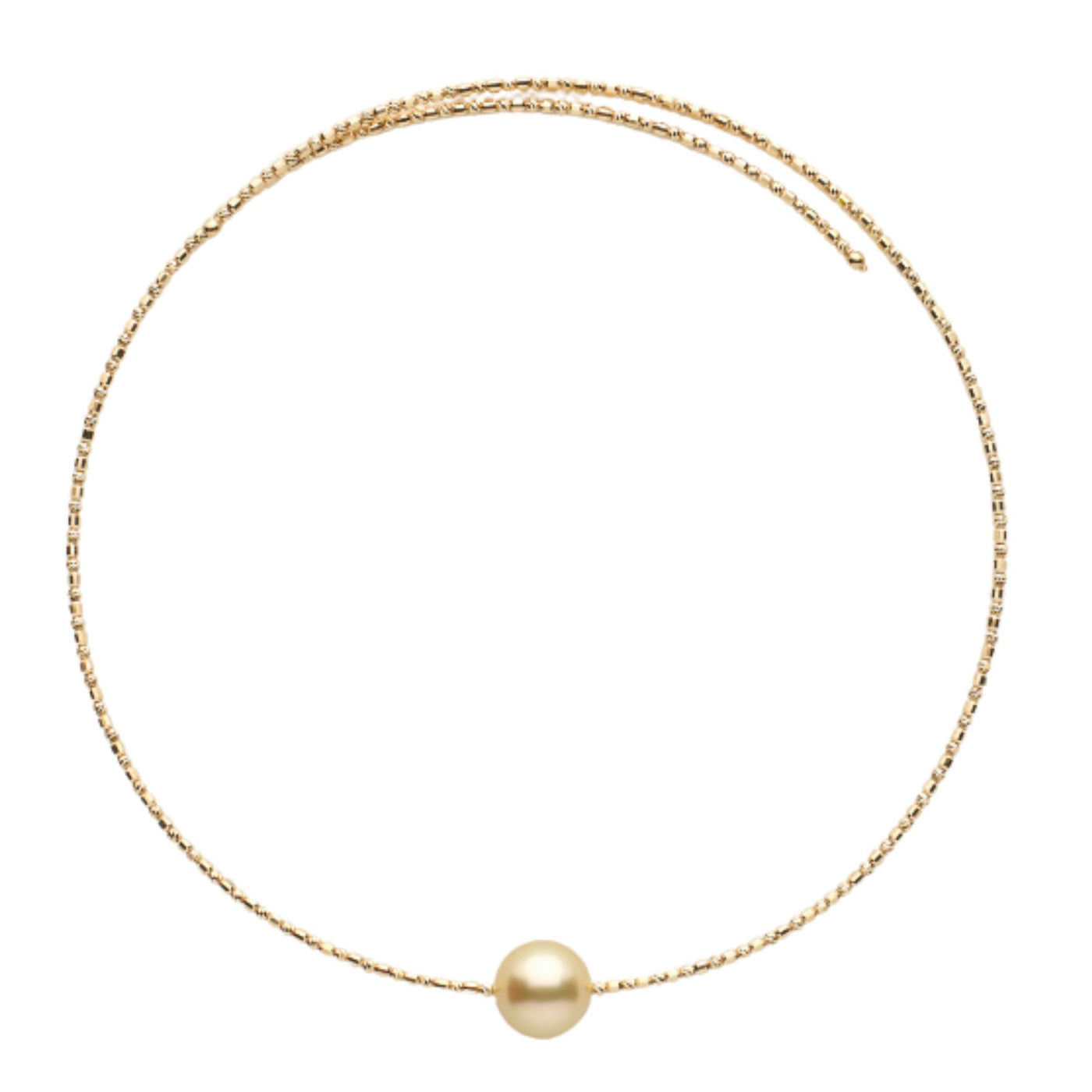 Golden South Seas Pearl Choker faceted gold bangle