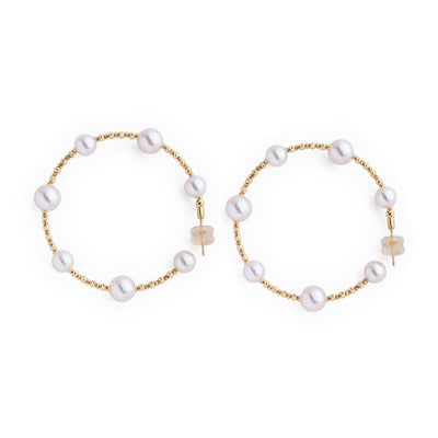 Multi-Pearl Sparkle Hoops