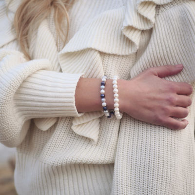 Winter Blue Multi-Color Stretch Bracelet