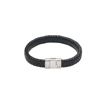 Leather Bracelet with Thin Square Lever Clasp