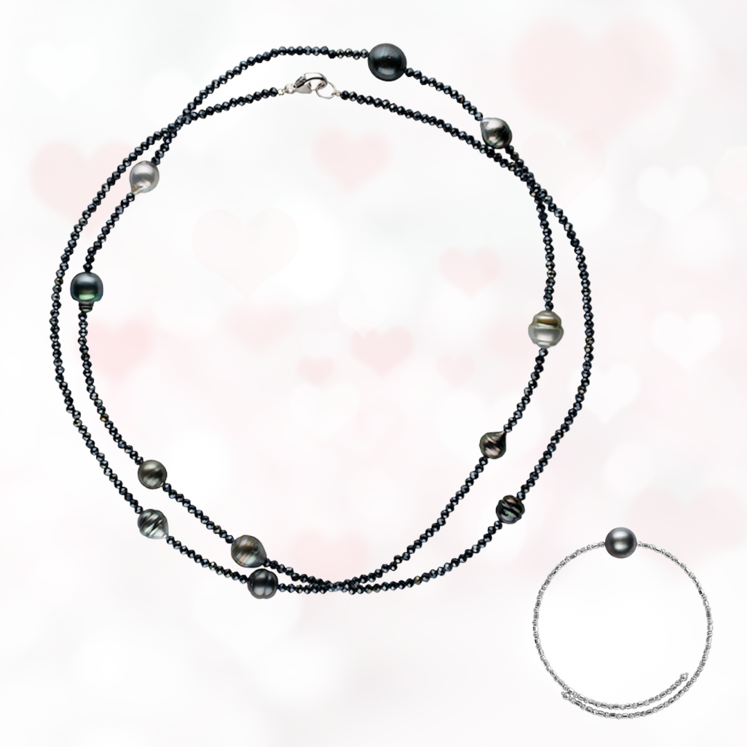 A valentines day gift set with Tahitian South Sea Pearls 