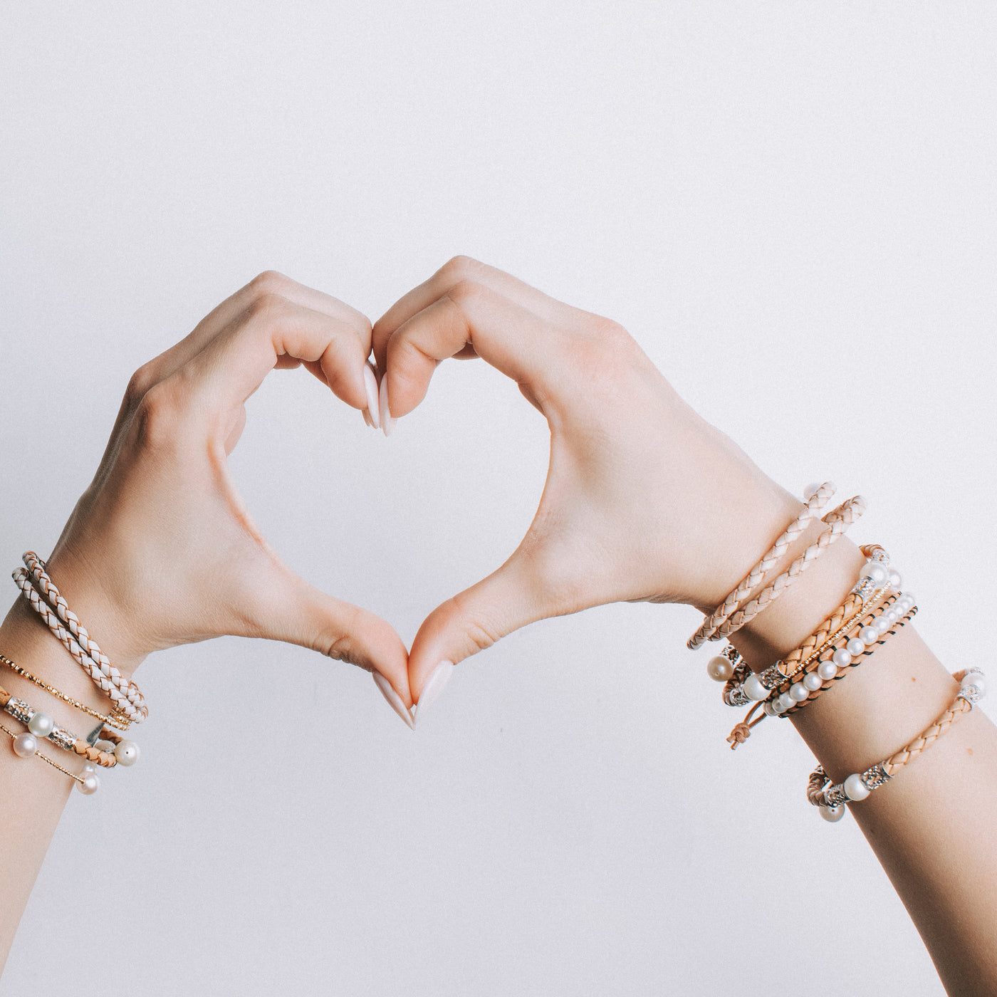 Ladder Pearl & Leather Bracelet