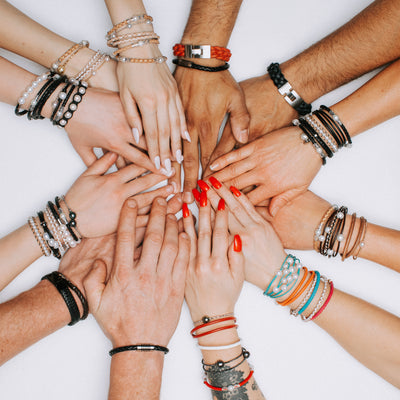 Leather and pearl Bracelets