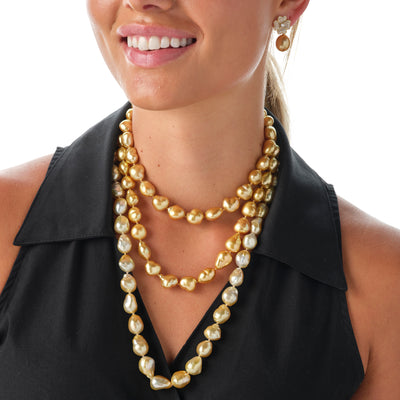 Heart Shape Golden South Sea Pearl Necklace