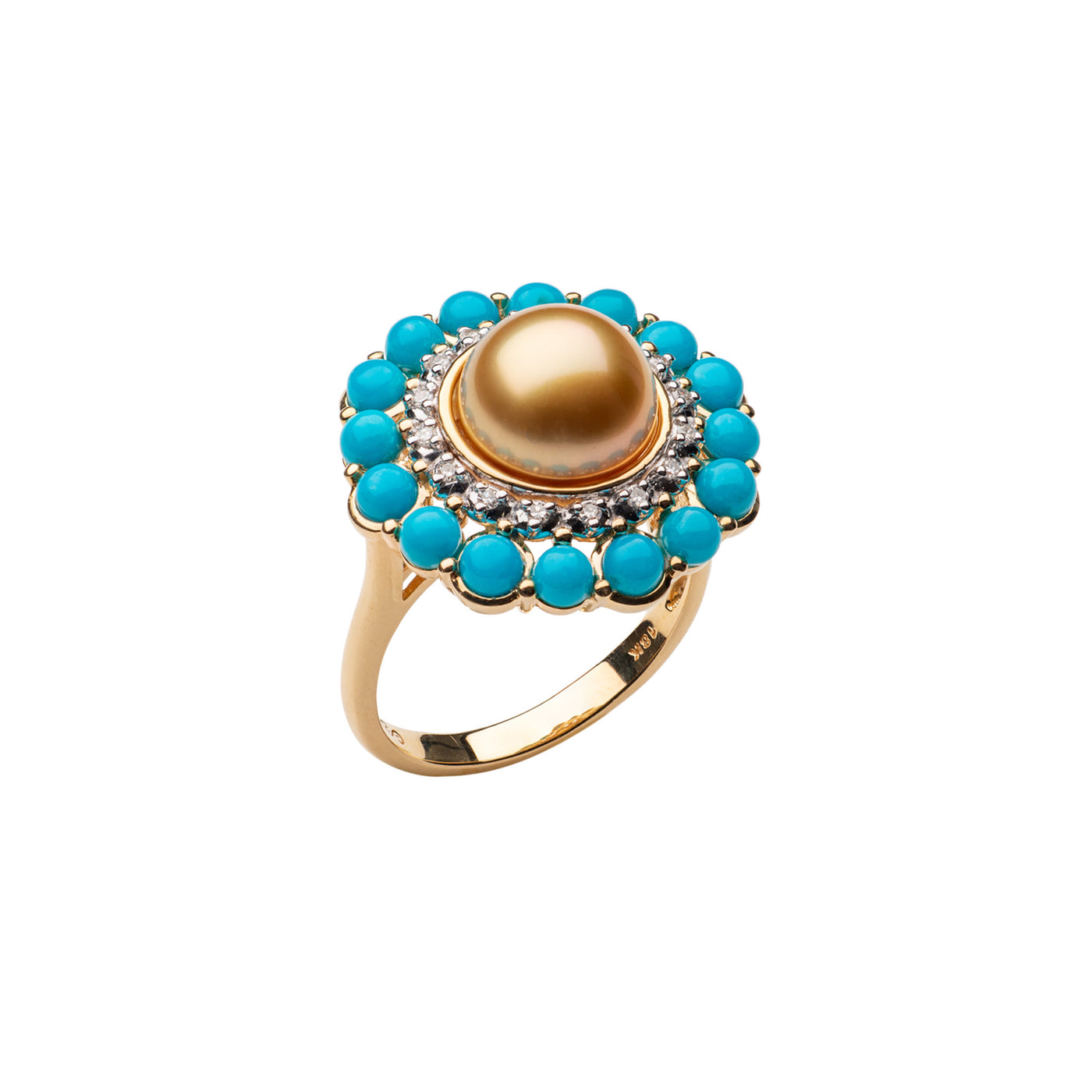 Turquoise & Pearl Ring