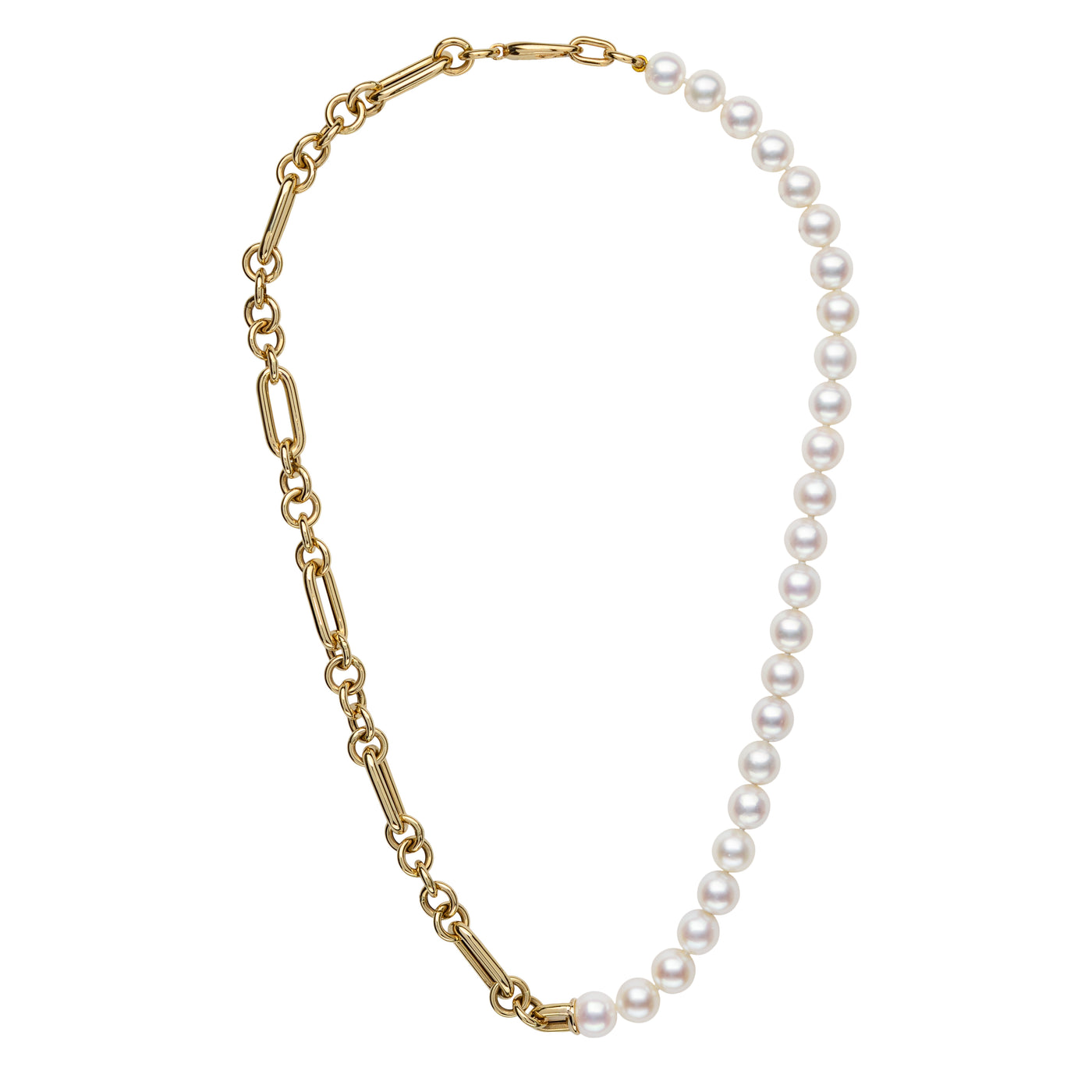 Akoya Pearl Paperclip Necklace