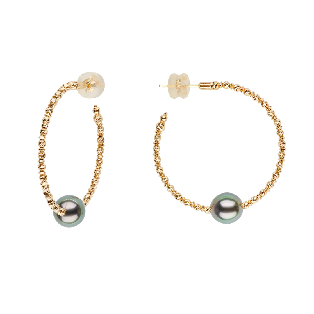 Sparkle Tahitian Hoop Earrings – Pearls By Shari Sparkle Tahitian Hoop Earrings – Pearls By Shari