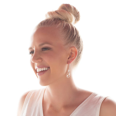 Double Circle Floating Pearl Earrings