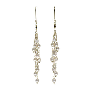 Petite Multi-Strand Dangle Earrings Earring Pearls by Shari