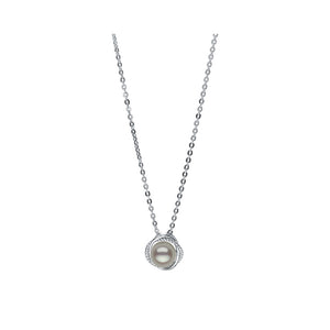 Twisted Rope Necklace Pendant Pearls by Shari