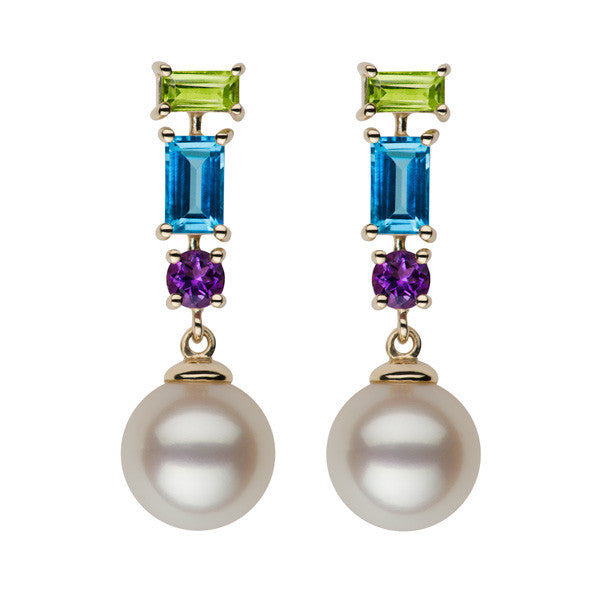 Gemstone Earrings Earring Pearls by Shari