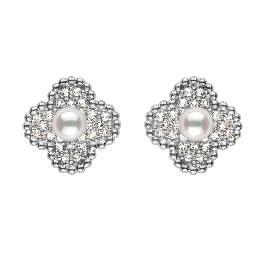 Petite Clover Earrings Earring Pearls by Shari
