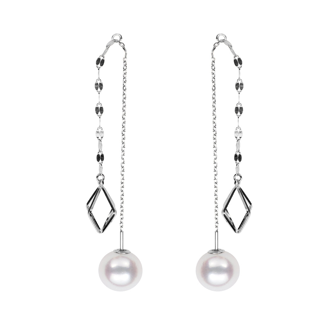 Petite Triangle Dangle Earrings Earring Pearls by Shari