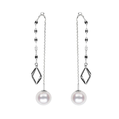 Petite Triangle Dangle Earrings Earring Pearls by Shari