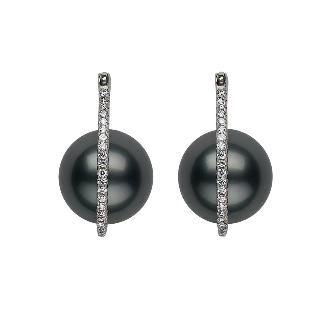 Floating Tahitian Pearl Diamond Earrings – Pearls By Shari
