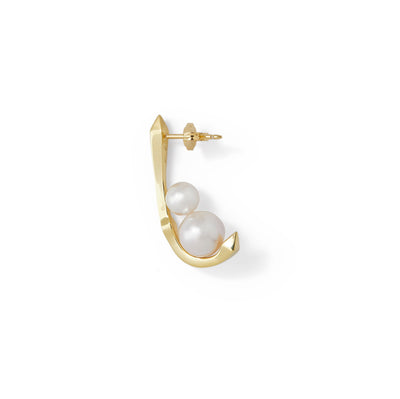 Double Akoya Pearl Curl Earrings