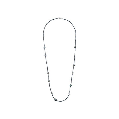 Navy Spinel Long Necklace Necklace Pearls by Shari