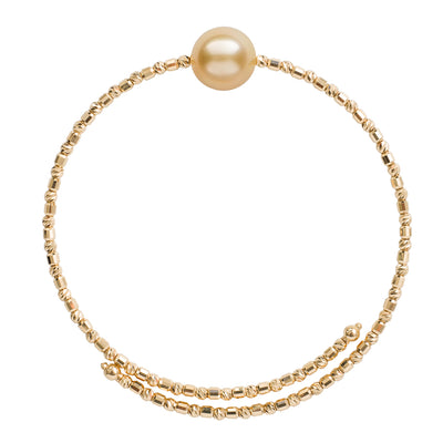 Open Sparkle Bangle Bracelet Pearls by Shari