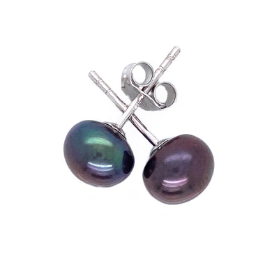 Blue Freshwater Pearl Studs Earring Studs Pearls by Shari