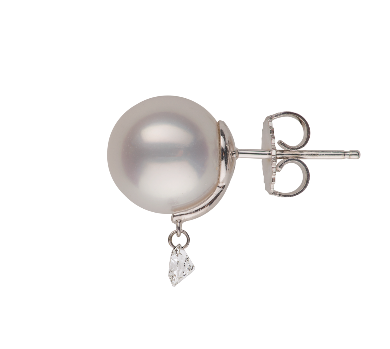 Pearl Stud with Twinkling Diamond Earring Studs Pearls by Shari
