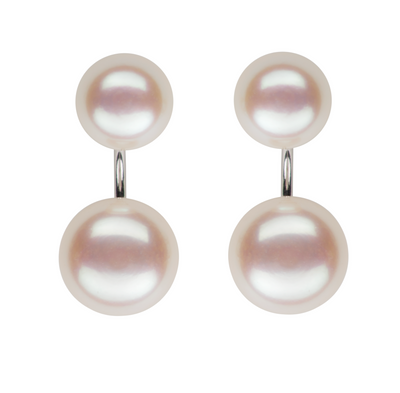 Double White Freshwater Pearl Earrings Earring Pearls by Shari