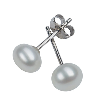 White Freshwater Pearl Studs Earring Pearls by Shari