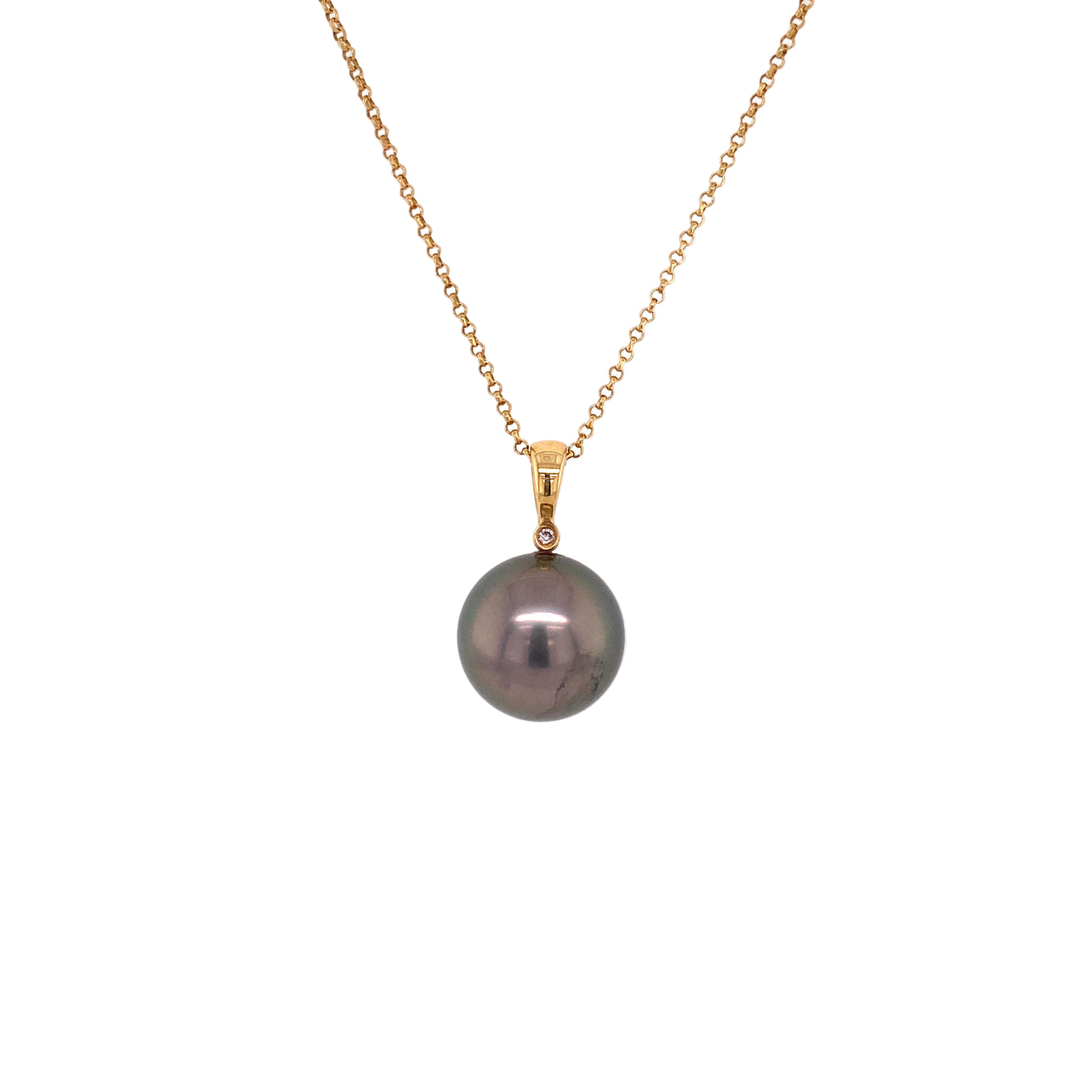 Tahitian Pearl Diamond Cap Pendant
