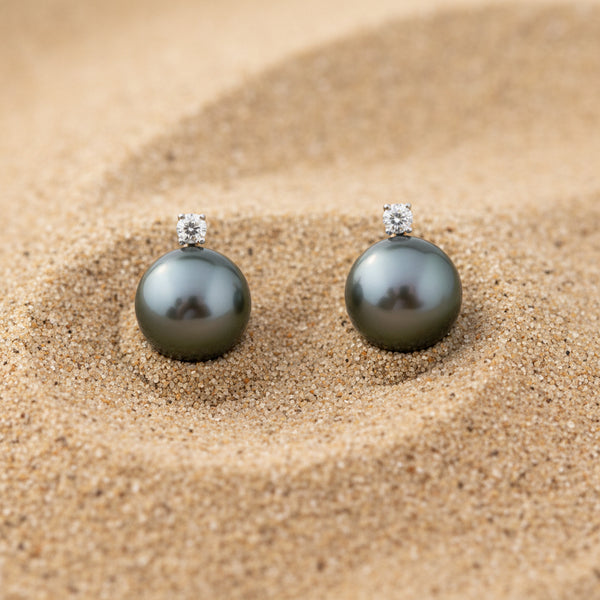ER688W40910B Earring Studs Pearls by Shari
