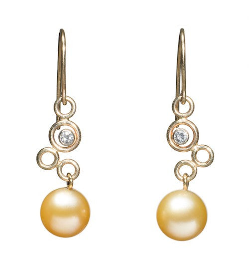 Diamond Bubble Earrings Earring Pearls by Shari