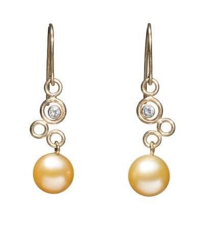 Diamond Bubble Earrings Earring Pearls by Shari